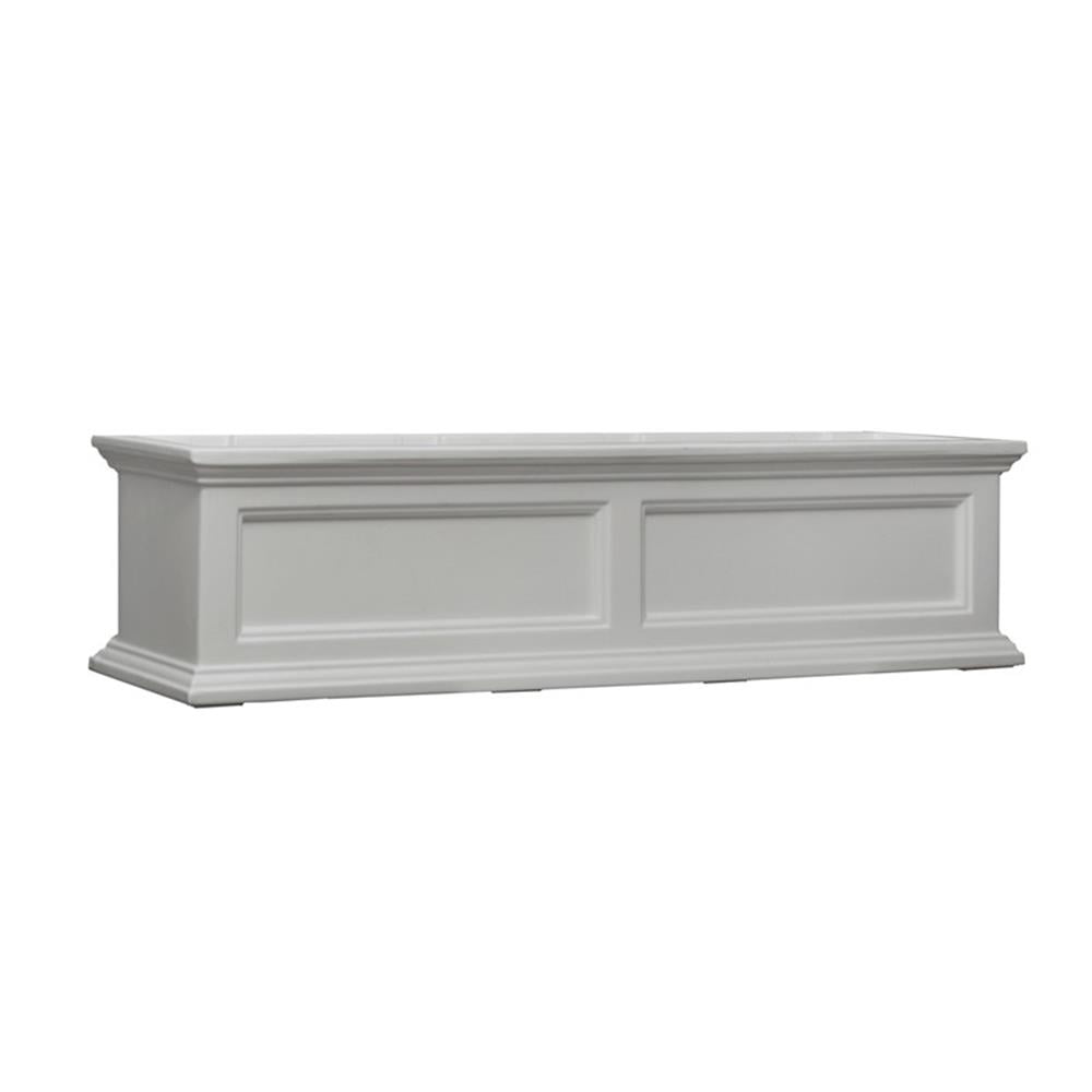 Pemberly Row Modern 4ft Traditional Plastic Window Box in White