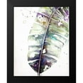 thumbnail image 2 of Pinto, Patricia 12x14 Black Modern Framed Museum Art Print Titled - Watercolor Plantain Leaves with Purple II, 2 of 5