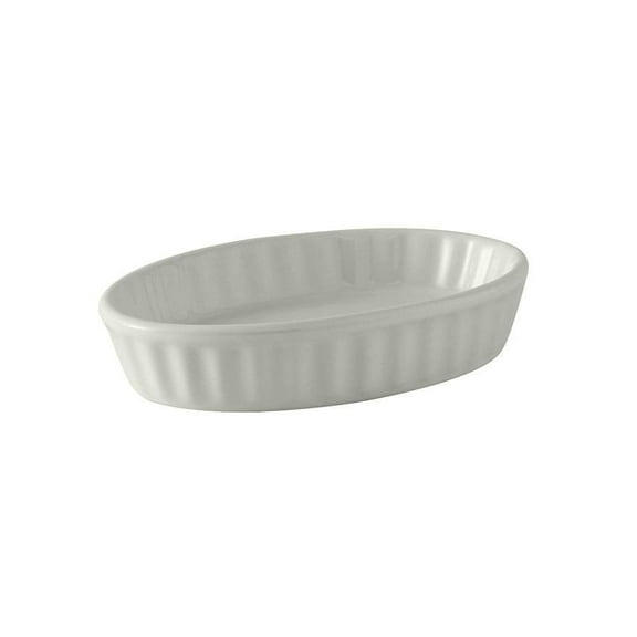 Tuxton BWK-0602 6 Oz Oval Fluted Creme Brulee White 12/Box