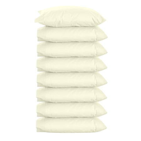 The Great American Store King Size Pillow Cases Solid Ivory 8 Pack Bulk Pillow Cases With Envelop Closure - Soft Brushed Microfiber Fabric - Shrinkage and Fade Resistant Pillow Covers