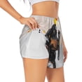 thumbnail image 2 of Bixox Women's Dachshund Sitting in Bathtub pattern 2 in 1 Running Shorts - Lightweight Athletic Workout Gym Yoga Shorts Liner with Pockets - Small, 2 of 7