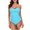 Bleu Ciel, variante sur RELLECIGA Maillot de Bain une Pièce pour Femme à Encolure Froncée, Tour de Cou, Bandeau Torsadé