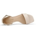 thumbnail image 3 of Dream Pairs Women's Square Toe Low Block Chunky Heel Sandals Open Toe Ankle Strap Dress Pump Shoes DHS214 NUDE Size 8.5, 3 of 5