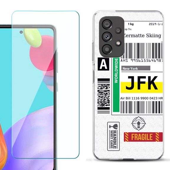 Slim-Fit Fashion Phone Case for Samsung Galaxy A53 5G, with Tempered Glass Screen Protector, by OneToughShield ® - Mail / New York