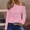 Pink, variant on AXXD Womens Blouse Black Basic Summer 2024 Trendy Casual One Shoulder Drop Shoulder Pullover Long Sleeve Top