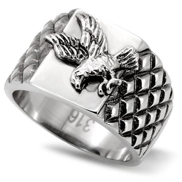 Alamode TK126-14 Bague en Acier Inoxydable Poli Sans Pierre - Taille 14