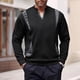 thumbnail image 1 of pstuiky Camisas suaves de manga larga para hombre, Sudadera con cuello en V y manga larga con estampado de colores sólidos para hombre camisetas de hombre l, 1 of 9