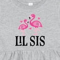thumbnail image 4 of Inktastic Little Sister Girls Lil Sis Flamingo Girls Baby Dress, 4 of 5