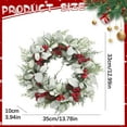 thumbnail image 3 of Christmas Wreath Large Artificial Holiday Wreath with Red Berries Frosted Leaves Front Door Wall Decor for Indoor Outdoor Home Window Seasonal Decor, 3 of 9