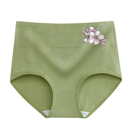 

Youmylove Women Solid Color 3D Embossed Cotton Large Size High Waist Panties Lingerie