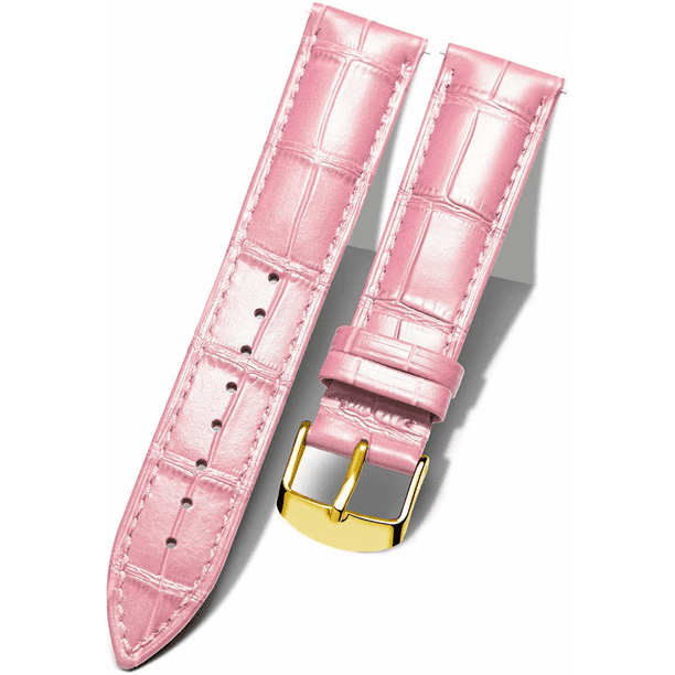 Pink leather hot sale watch strap