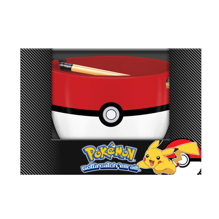 Pokemon Pokeball Ceramic Ramen Bowl With Chopsticks