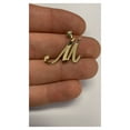 thumbnail image 2 of 10K Solid Real Yellow Gold Personalized Cursive M Initial Pendant Necklace, Available in Different Letters Charm with Diamond Cut Gifts for Her, 2 of 3