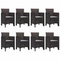 thumbnail image 4 of vidaXL Garden Dining Set 9 pcs Brown Polt rattan, 4 of 6
