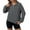Grey, variant on Tops for Women Trendy Women's Solid Color Sweatshirt Women's Zip Up Sweatshirt Casual Long Sleeve Pullover Tops Stand Collar Loose Fit Basic Solid Color Outerwear For Daily Wear Fall Fashion