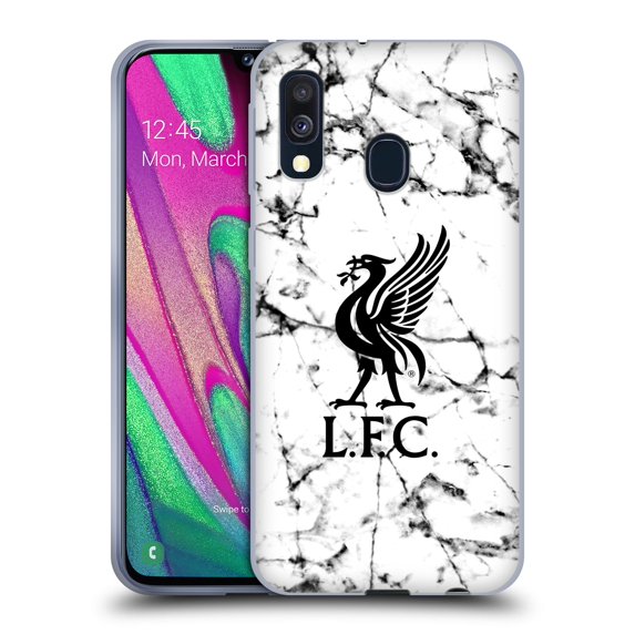 Head Case Designs Officially Licensed Liverpool Football Club Marble Black Liver Bird Soft Gel Case Compatible With Samsung Samsung Galaxy A40 (2019)