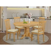 East West Furniture Avon Kitchen Dinette Table & 4 Chairs - Oak