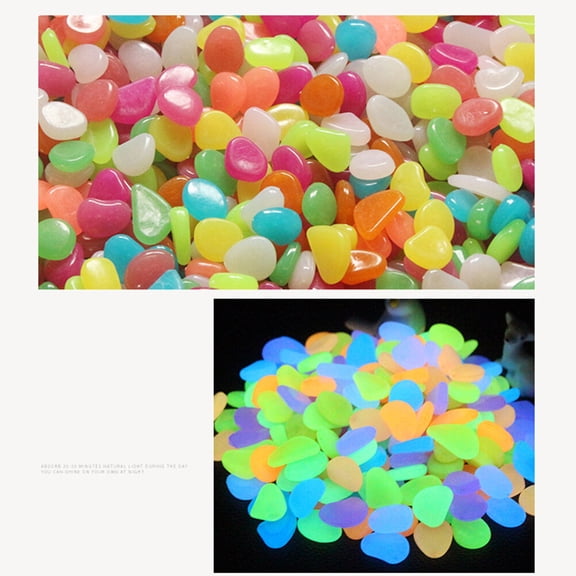 Raindrops 50Pcs Round Luminous Cobblestones for Garden and Yard Decorations 3.9*1.2in
