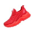 thumbnail image 2 of Domzle Walking Shoes for Women Nursing Slip Work Sock Sneakers Platform Comfortable Weight Light Red 43, 2 of 6