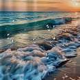 thumbnail image 5 of Orinice  Shower Curtain Set Beautiful Sunrise Over Sea Beach Sunny Sunset Marine Natural with Non-Slip Rugs Toilet Lid Cover and Bath Mat Bathroom Decor Set  60x72, 5 of 7
