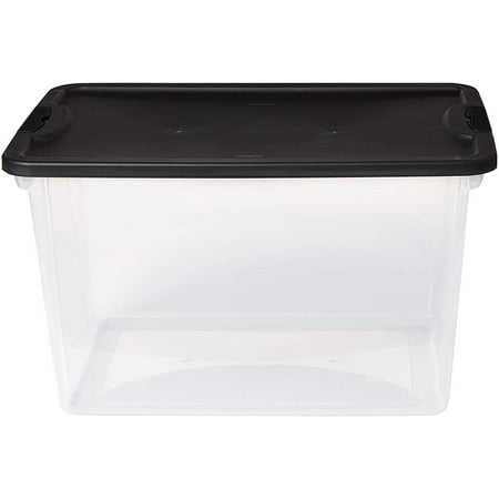 Mainstays Snaplock® 64 Quart Clear Plastic Storage Container, Clear Base with Plastic Lid