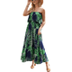 thumbnail image 3 of Vestidos de verano para mujer Vestido largo bohemio sin tirantes de porcelana azul y blanca, 3 of 5