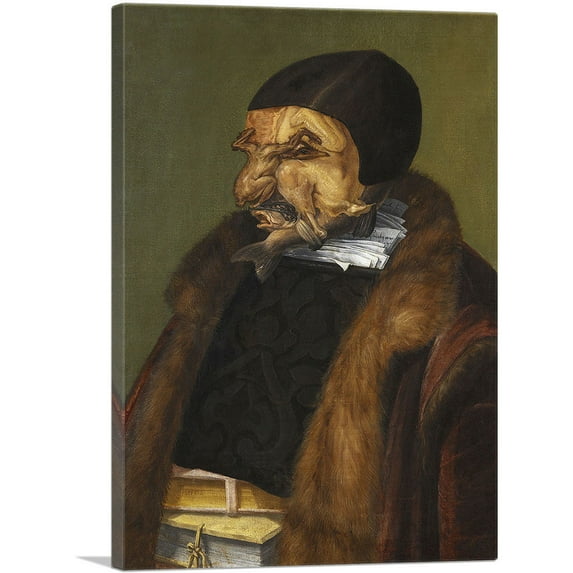 ARTCANVAS The Lawyer - Possibly Ulrich Zasius 1566 Canvas Art Print by Giuseppe Arcimboldo - Size: 26" x 18" (1.50" Deep)
