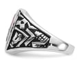 thumbnail image 3 of Solid 14k White Gold Men's Synthetic Ruby Masonic Ring Band Size 9, 3 of 6