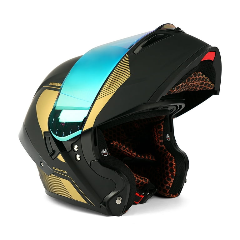 eagle motorcycle helmet full face Hot Leathers HLD1037 Gloss Black 'Up Wing USA' Advanced DOT Unisex Half with Drop Down Tinted Visor Our Premium Classic Eagle 100% Leather Novelty Item is Fully Lined With A Custom Formed Interior For X DOT Approved EAGLE REIGN OTS