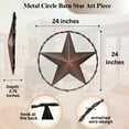 thumbnail image 3 of Rustic Metal Circle Lone Star 24" – Large Vintage Metal Wall Decor for Home – Decorative Round Iron Art Sculpture – Vintage and Rustic Home Decor Wall Hanging Art, 3 of 9