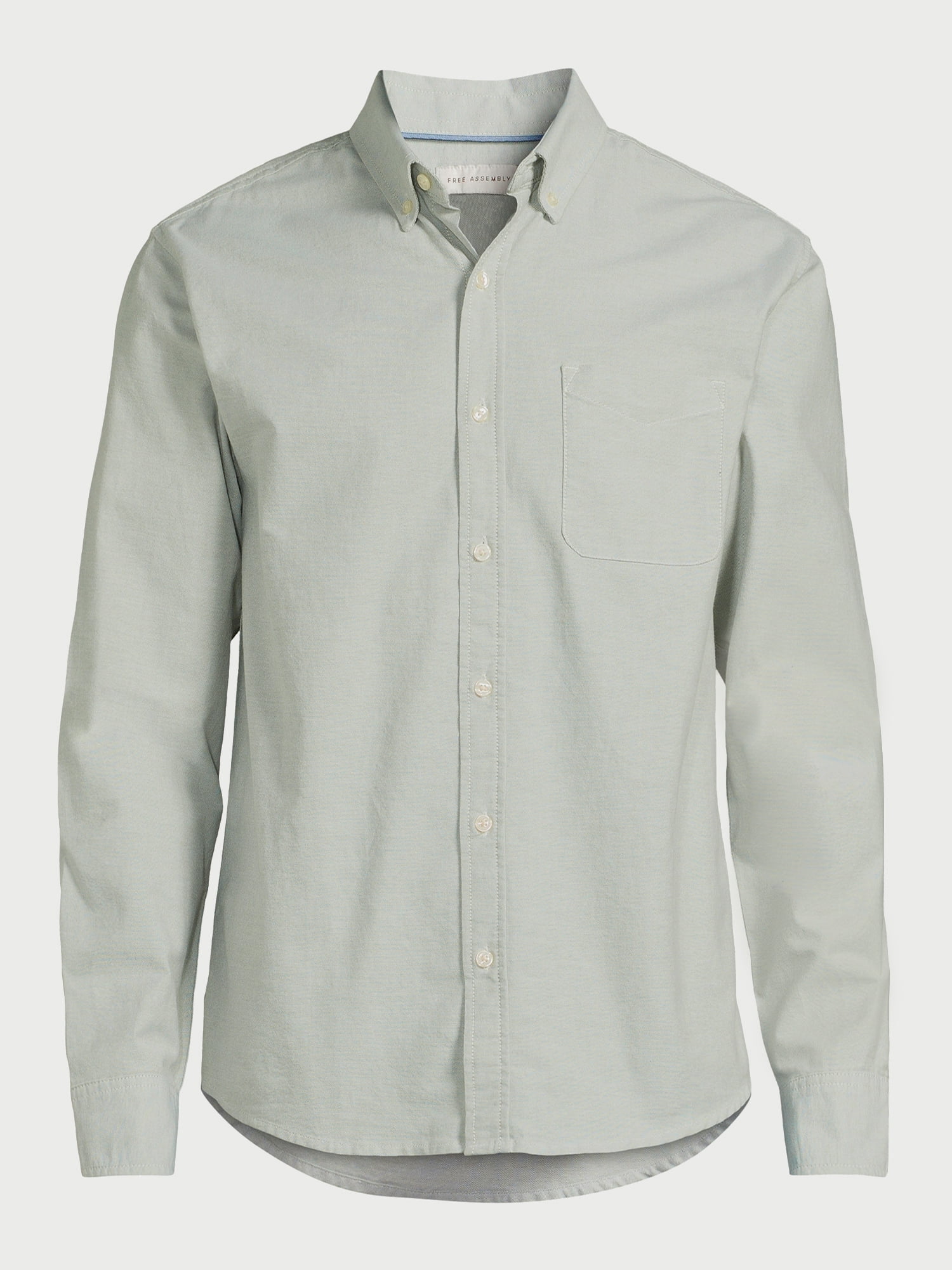 Free Assembly Men's Button Down Oxford Shirt with Long Sleeves, Sizes S-3XL