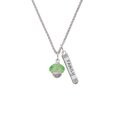 thumbnail image 2 of Delight Jewelry Lime Green Faceted Glass Spinner Silvertone Family Bar Charm Necklace, 23", 2 of 4