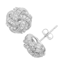 10K White Gold .33 tcw diamond love knot earrings