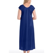 EZI Nightgowns for Women - Soft & Breathable Satin Night Gowns for Adult Women - Medium to Plus Size Womens Sleep Shirts - Long Mid-Length Nightgown