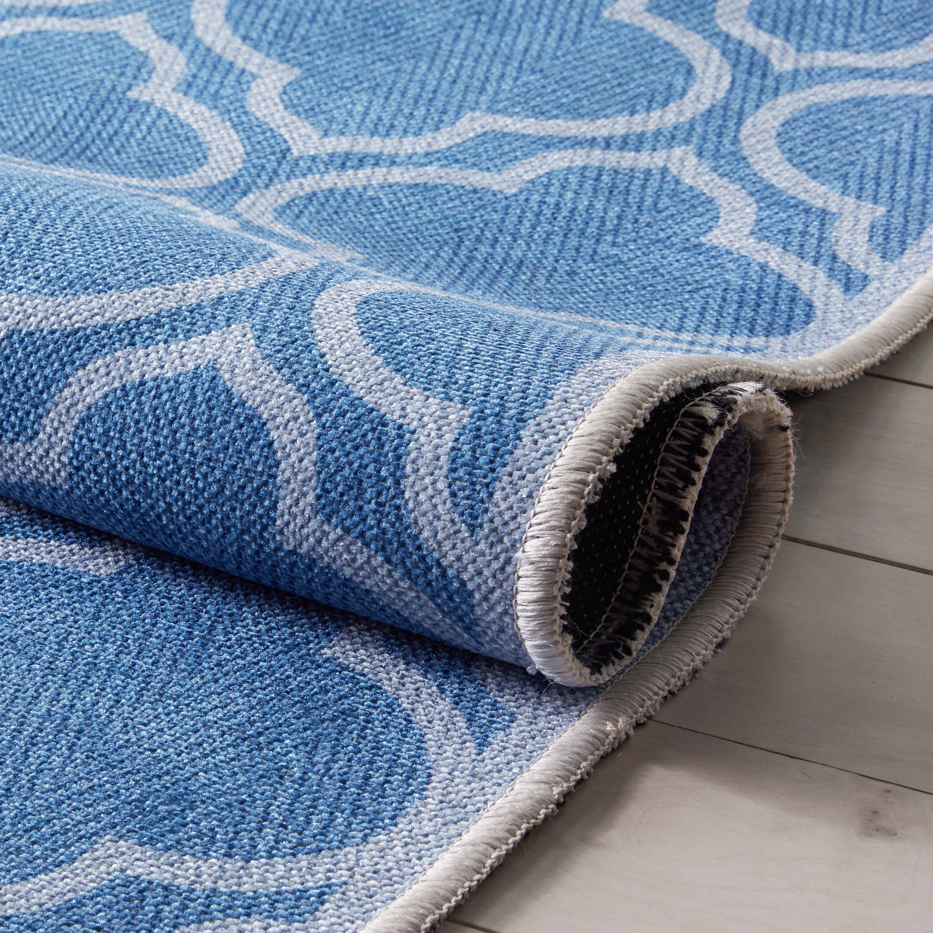 Well Woven Apollo Lattice Modern Moroccan Blue 5'3" x 7'3" Machine Washable Area Rug