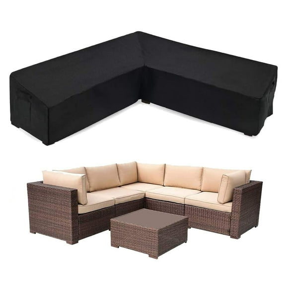 DONGPAI Patio V-Shaped Sectional Sofa Cover Waterproof Outdoor Furniture Cover Garden Couch Protector