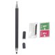 thumbnail image 1 of Lápiz capacitivo 2 en 1 para pantalla táctil con puntas de repuesto, bolsa de limpieza para teléfonos móviles, tabletas, Bloc de notas, color negro, 1 of 5