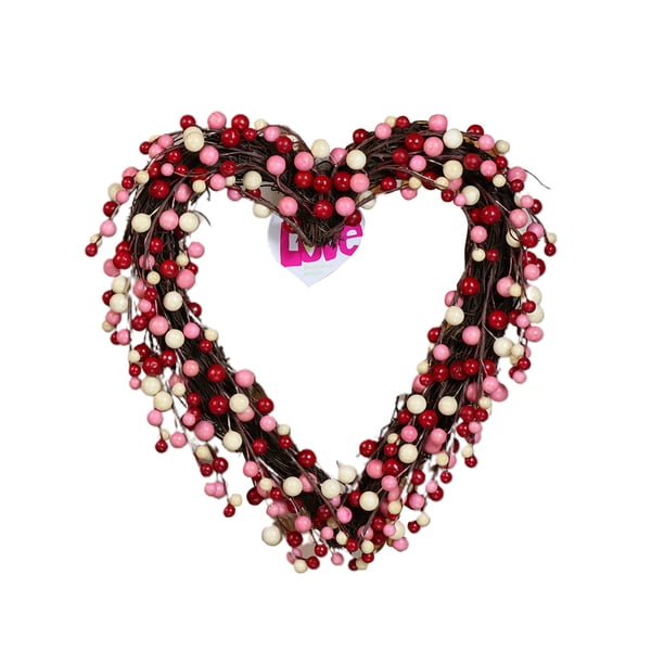 Guirnalda En Forma De Corazón Guirnalda Simulación Guirnalda De Bayas Decoración De La Puerta Navidad Día De San Valentín Decoración De La Boda Cateissary HA038913-00