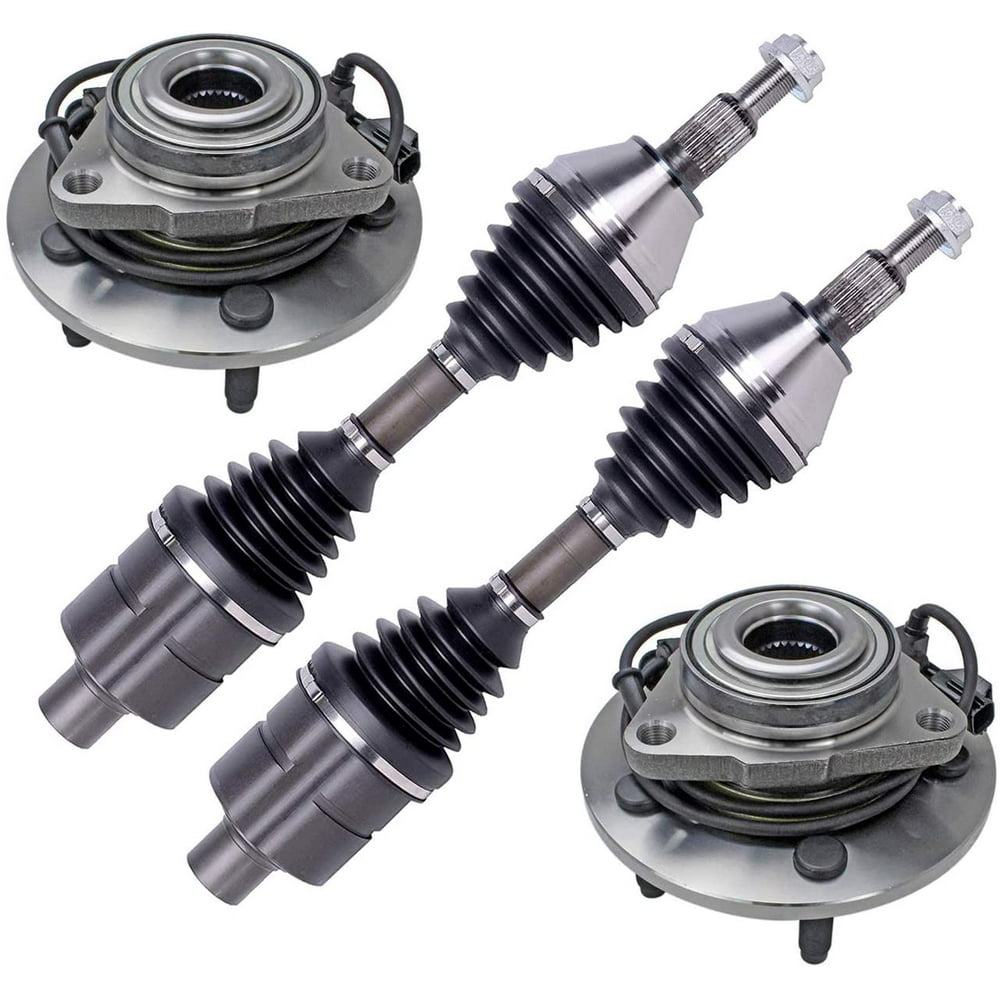 4PC Front CV Axle Drive Shaft & Front Wheel Hub Bearing Assemblies for 2002 2003 2004 2005 Dodge