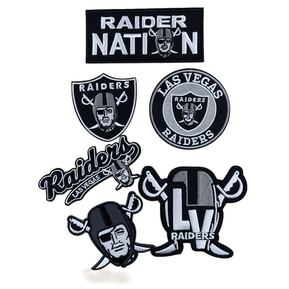Las Vegas Raiders Football Theme Iron-On Embroidered Patch (6 Set)