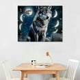 thumbnail image 3 of Nawypu  Wolf with Starry Sky Canvas Wall Art Black and White Wildlife Wolves and Full Moon Picture Prints Modern Wild Animal Artwork for Bedroom Wall Decoration Each Panel, 3 of 5