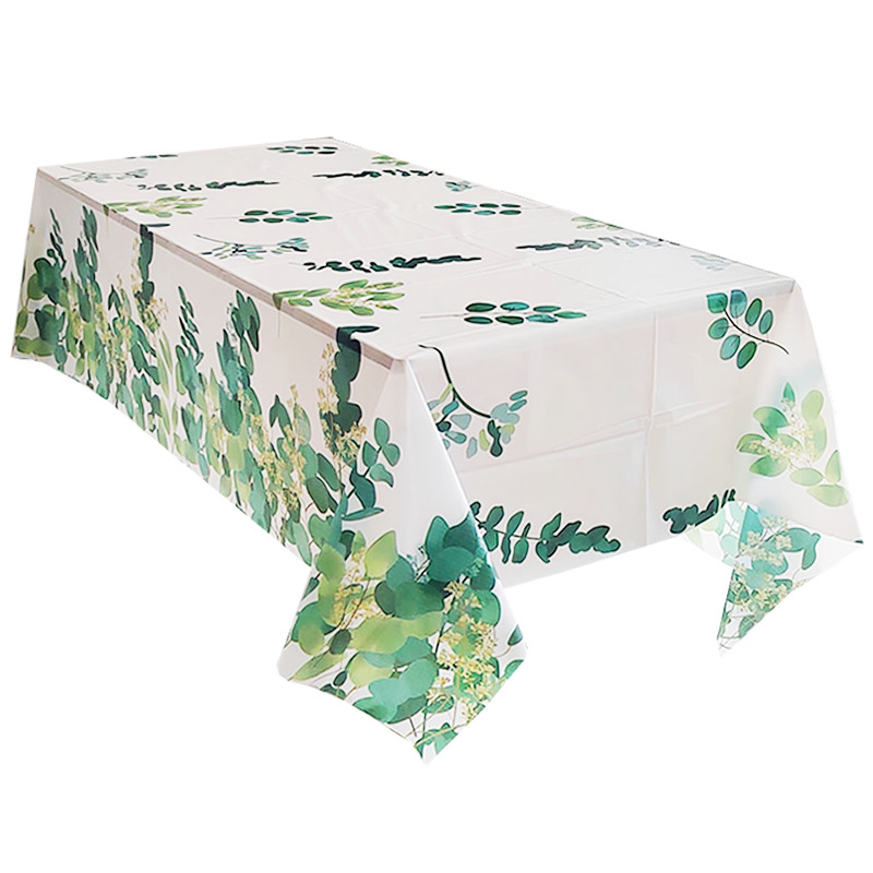 Pack of 4 Eucalyptus Leaf Tablecloth Decorations Plastic Eucalyptus