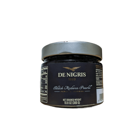 De Nigris Black Modena Pearls - Gourmet Balsamic Vinegar Pearls, 10.6 oz (300g) - Italian Specialty Condiment for Fine Dining, Molecular Gastronomy e Unique Food Gifts