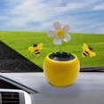 thumbnail image 4 of HUGFEGWE Solar Shaking Head Sunflower Rose Ladybug Bee in Colorful Pots, Bobblehead Solar Car Dashboard Decor Portable Suncatchers Exquisite Design with Light Beautifully Crafted CJB91-7077, 4 of 8
