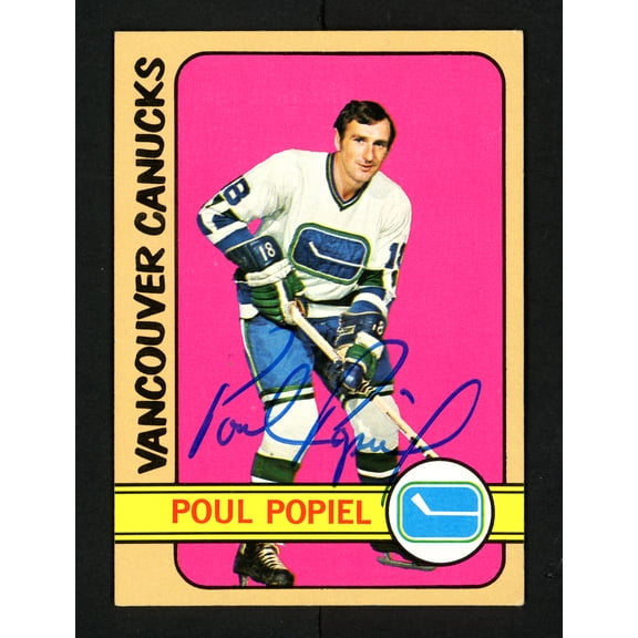 Poul Popiel Autographed 1972-73 Topps Card #142 Vancouver Canucks SKU #154190