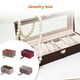 thumbnail image 5 of Caja de joyería de lino y algodón Patrón de caligrafía rectangular Caja de contenedor de colección de pulseras coloridas con mango de borla Ropa, zapatos y accesorios Miscelánea gris rojo Minnieouse  AP017910-01, 5 of 6