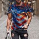 thumbnail image 3 of Hombres Pantalones Cortos, Día de la Independencia Impreso, Cuello Redondo Camisetas de Manga Corta, 3 of 5