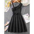 thumbnail image 4 of Mercatoo Girls One Shoulder Dress Ruffle Sleeveless Dress Kids Summer Part𝘆 Graduation Semi Formal Short Dresses, 4 of 6