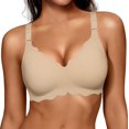 thumbnail image 1 of Sujetadores de gelatina Bra OEAK para mujer, sin aros, festoneados, 1 of 6