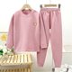 thumbnail image 3 of Gibobby Conjunto de pants para niño pequeños, niñas, invierno, manga larga, rayas,, estampados, tops, pantalones, 2 piezas(Rosa,2-3 Años), 3 of 4